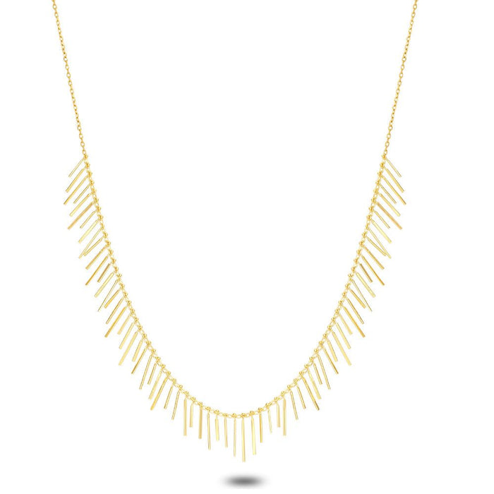 18Ct Gold Plated Silver Necklace, Thin Bars