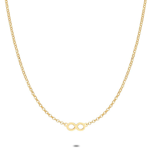 18Ct Gold Plated Silver Necklace, Forcat Chain, Infinity