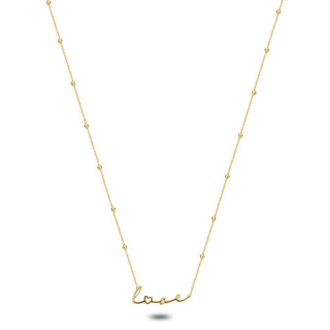 18Ct Gold Plated Silver Necklace, Love