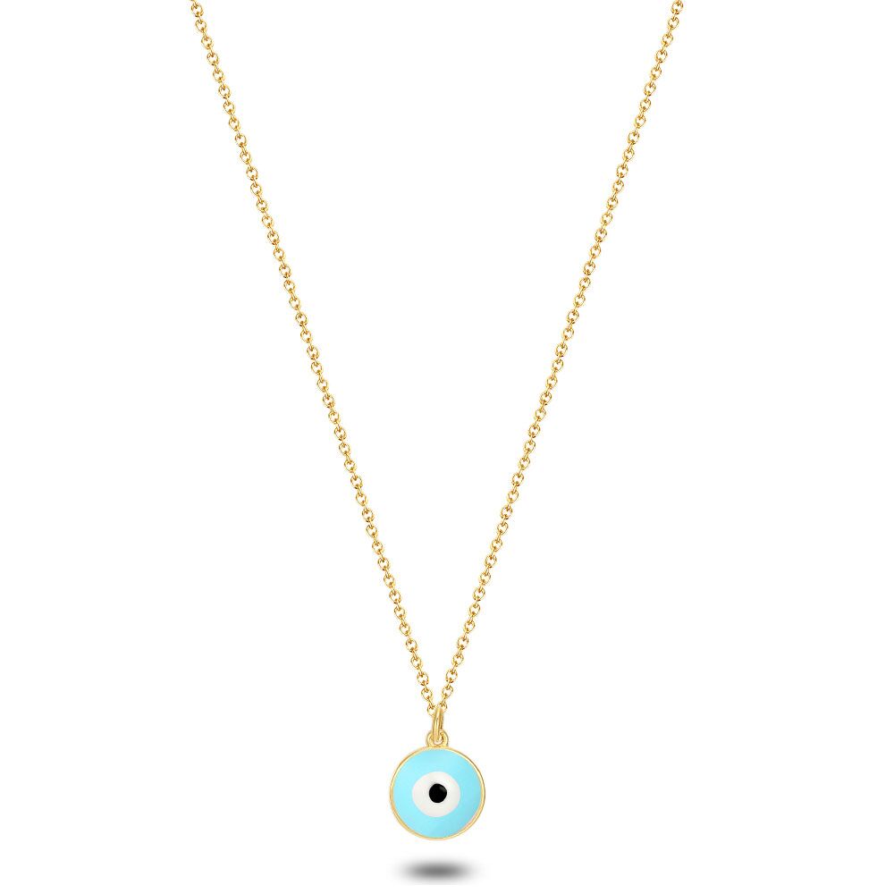 18Ct Gold Plated Silver Necklace, Blue Eye