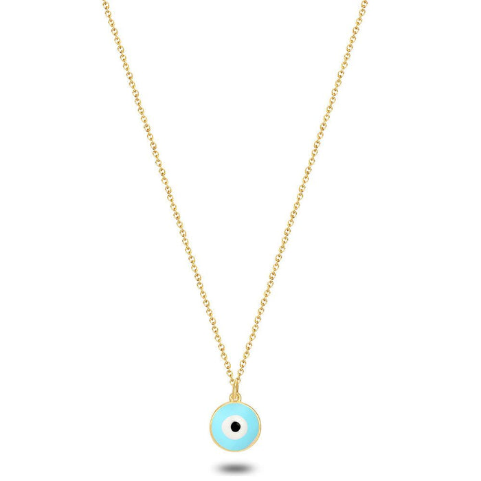 18Ct Gold Plated Silver Necklace, Blue Eye
