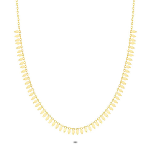 18Ct Gold Plated Silver Necklace, Flat Ovals