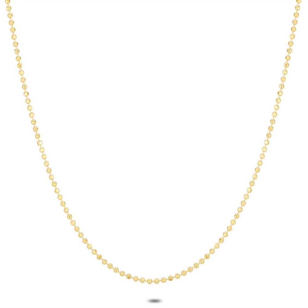18Ct Gold Plated Silver Necklace, Ball Chain, 1,5 Mm