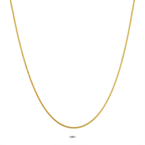 18Ct Gold Plated Silver Necklace, Gourmet Chain, 1,5 Mm