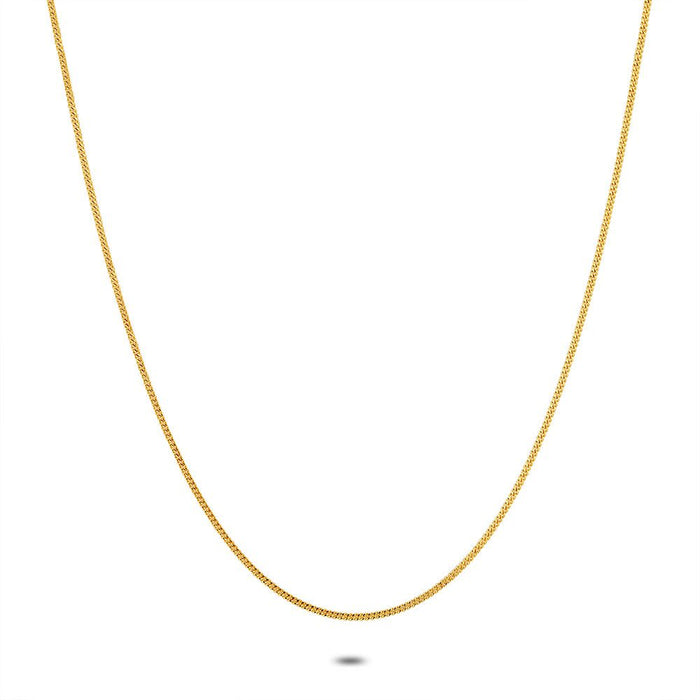 18Ct Gold Plated Silver Necklace, Gourmet Chain, 1,5 Mm