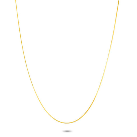 18Ct Gold Plated Silver Necklace, Square Snake Chain