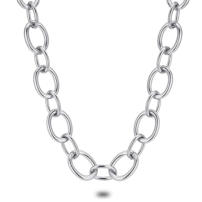 Stainless Steel Necklace, Oval Links, 15/20 Mm