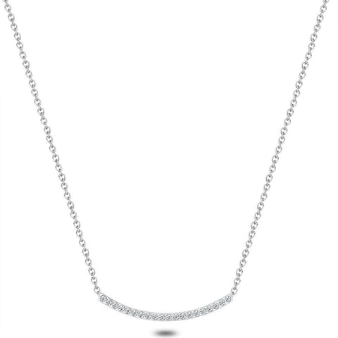 Stainless Steel Necklace, 20 Crystals