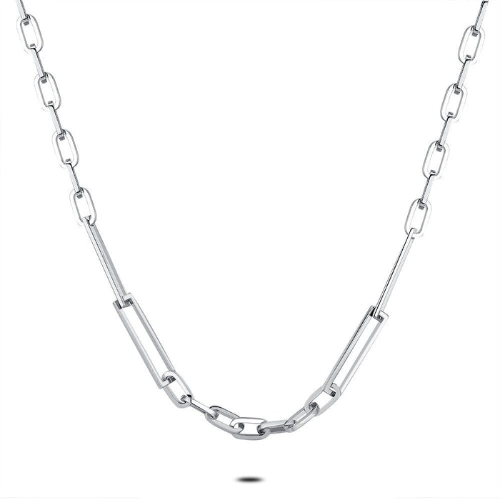 Stainless Steel Necklace, Round And Oval Links