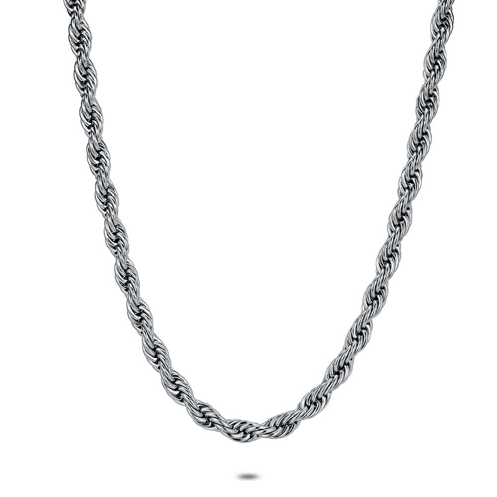 Stainless Steel Necklace, Twisted, 7 Mm