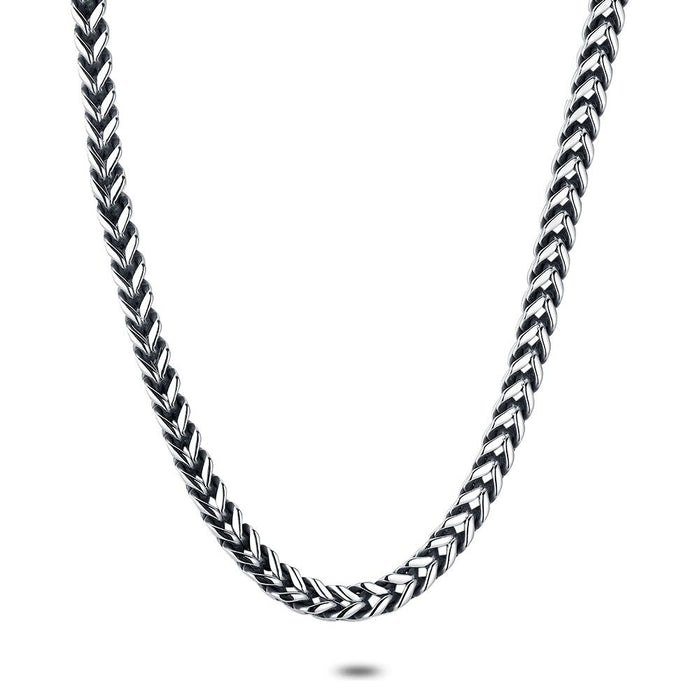 Stainless Steel Necklace, Square Gourmet, 6 Mm