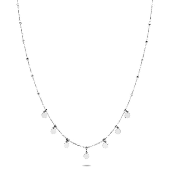 Silver Necklace, 7 Small Rounds