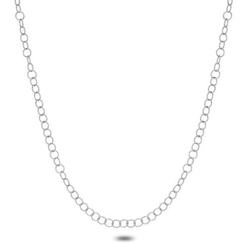 Silver Necklace, Round Links
