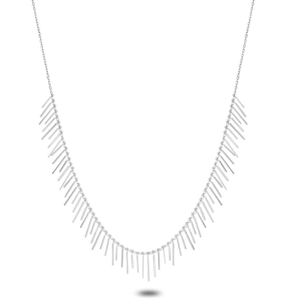 Silver Necklace, Thin Bars