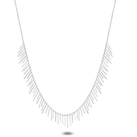 Silver Necklace, Thin Bars