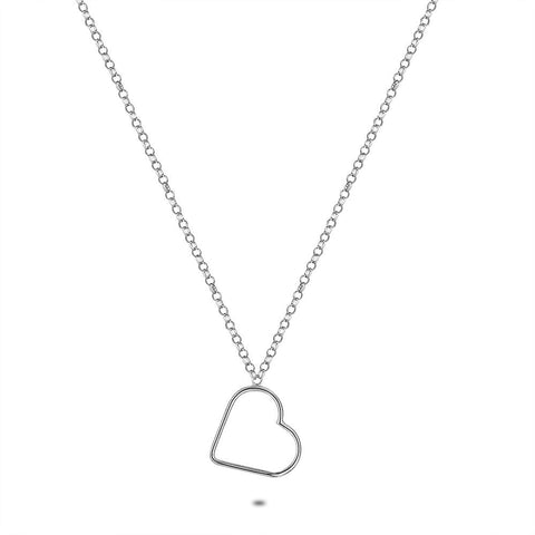 Silver Necklace, Open Heart, 1,5 Cm