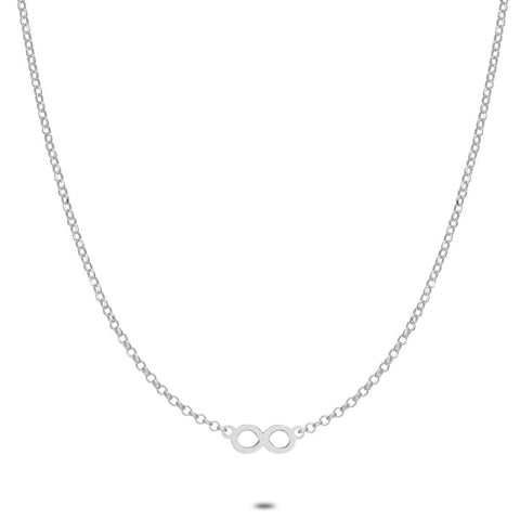 Silver Necklace, Forcat Chain, Infinity