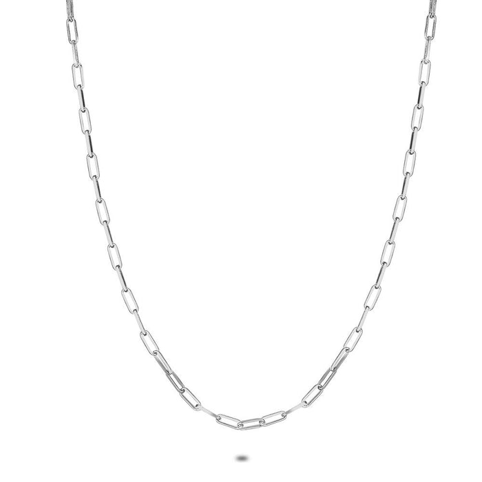 Silver Necklace, Oval Links, 2 Mm