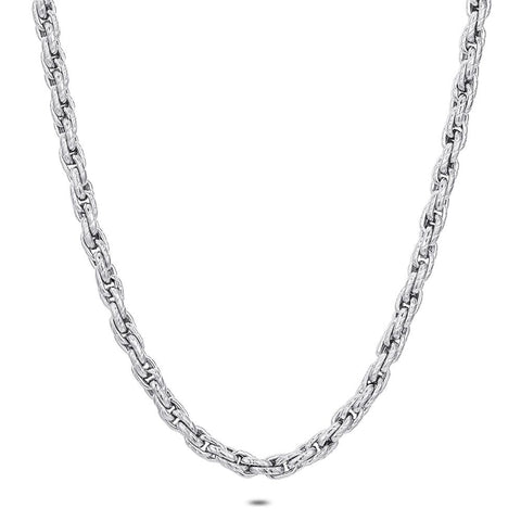 Stainless Steel Necklace, Braided Link Chain, 4.5 Mm