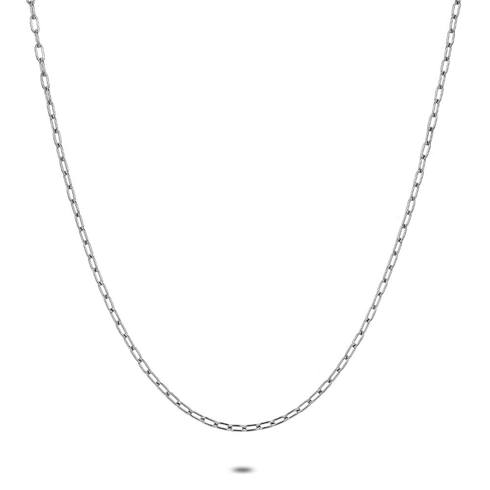 Stainless Steel Necklace, Oval Links, 2 Mm