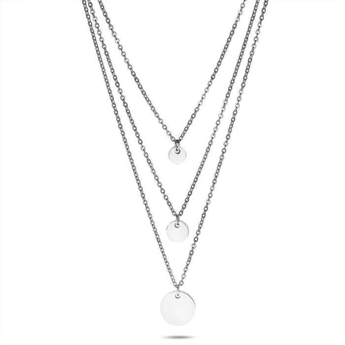 Stainless Steel Necklace, 3 Different Chains, 3 Rounds