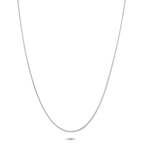 Silver Necklace, Squared Snake Chain, 1 Mm