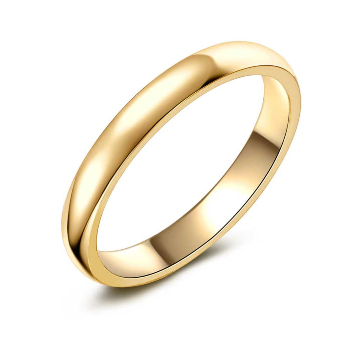 Gold-Coloured Stainless Steel Ring, 3 Mm, Shiny