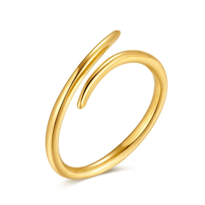 18Ct Gold Plated Silver Ring, Crossed Open Ring
