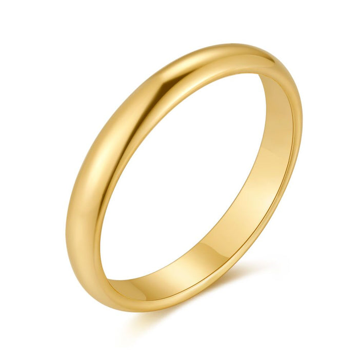 18Ct Gold Plated Silver Ring, 3 Mm, Shiny