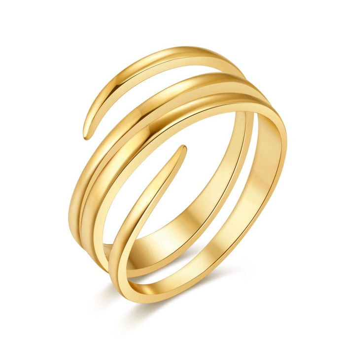 18Ct Gold Plated Silver Ring, 4 Rows