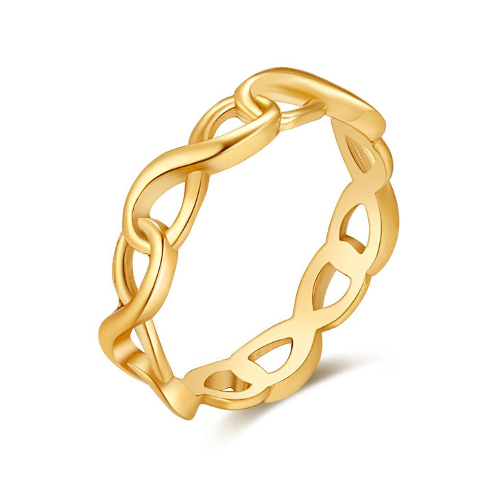18Ct Gold Plated Silver Ring, 6 Infinities