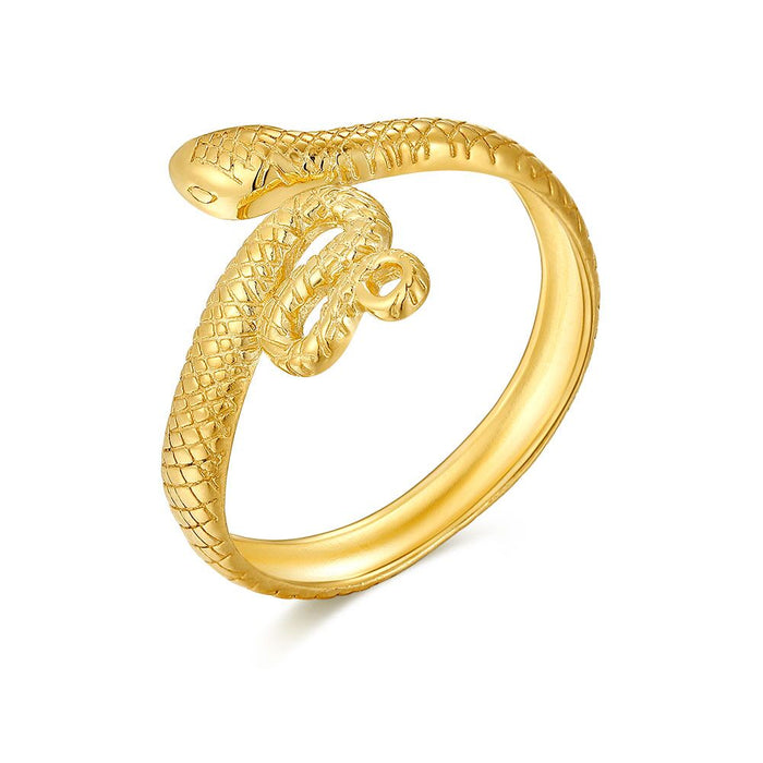18Ct Gold Plated Silver Ring, Snake
