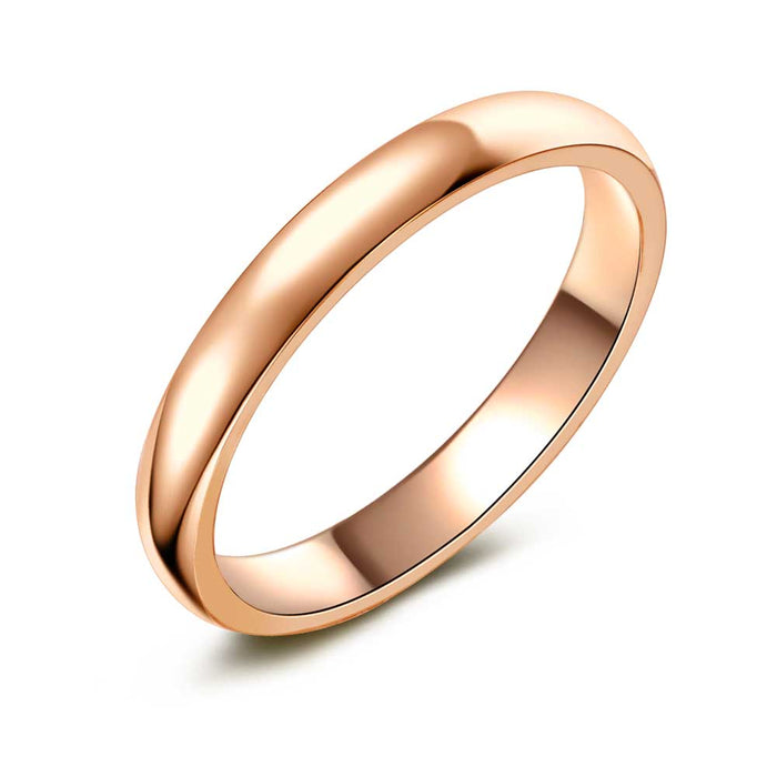 Rosé Stainless Steel Ring, 3 Mm, Shiny