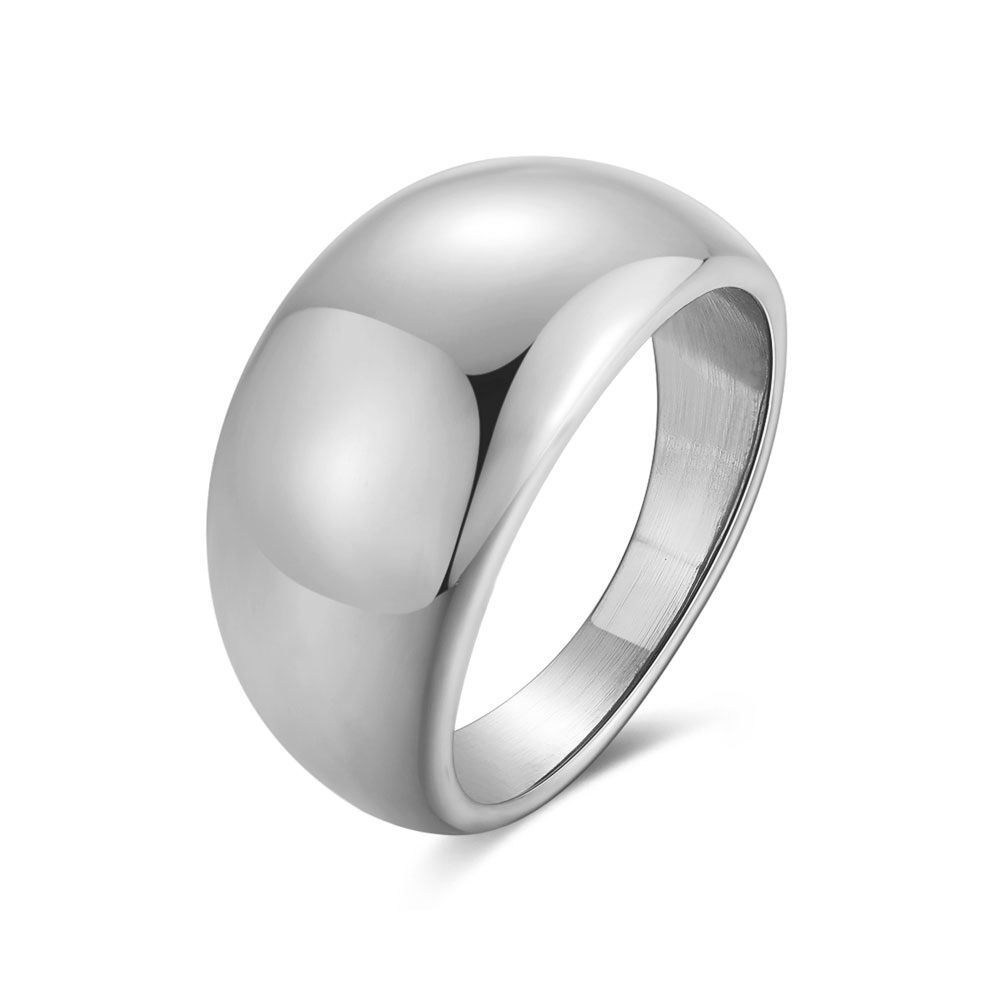 Stainless Steel Ring, Curved Ring, 11 Mm