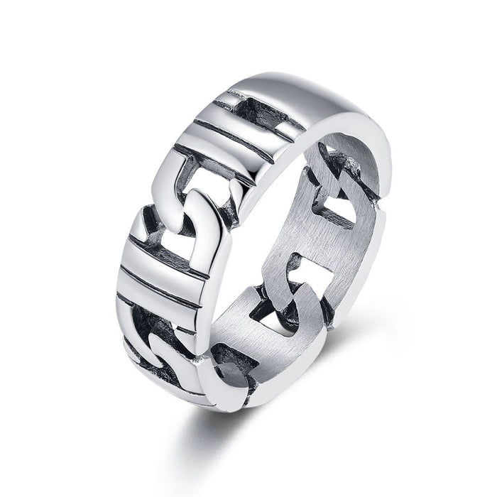 Stainless Steel Ring, 8 Mm Links Ring