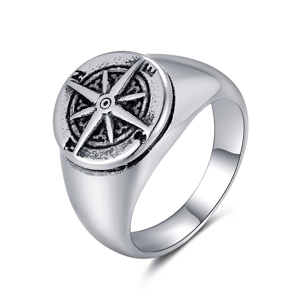 Stainless Steel Ring, Compass