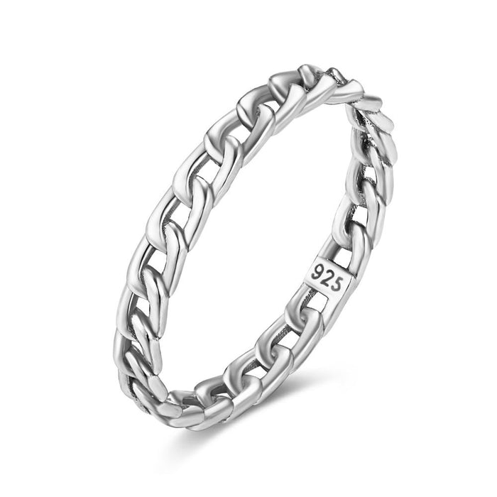 Silver Ring, Fine, Gourmet Chain