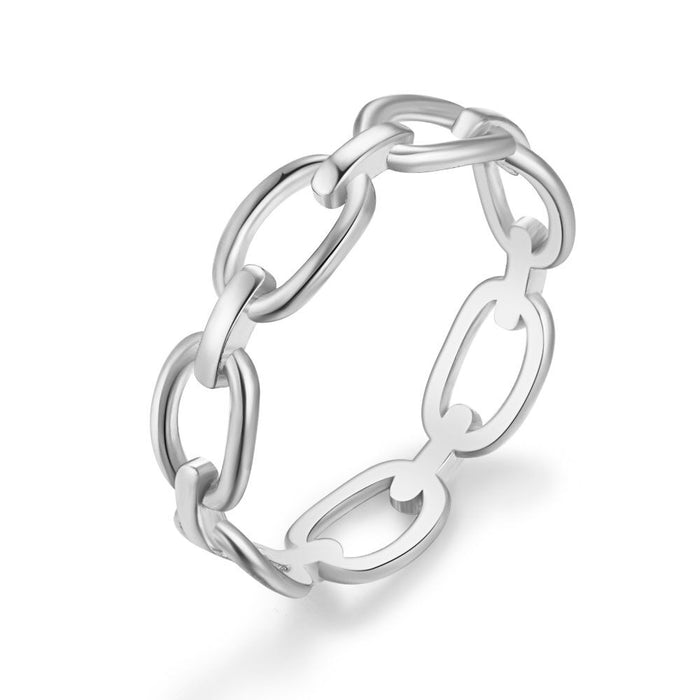 Silver Ring, Oval Links